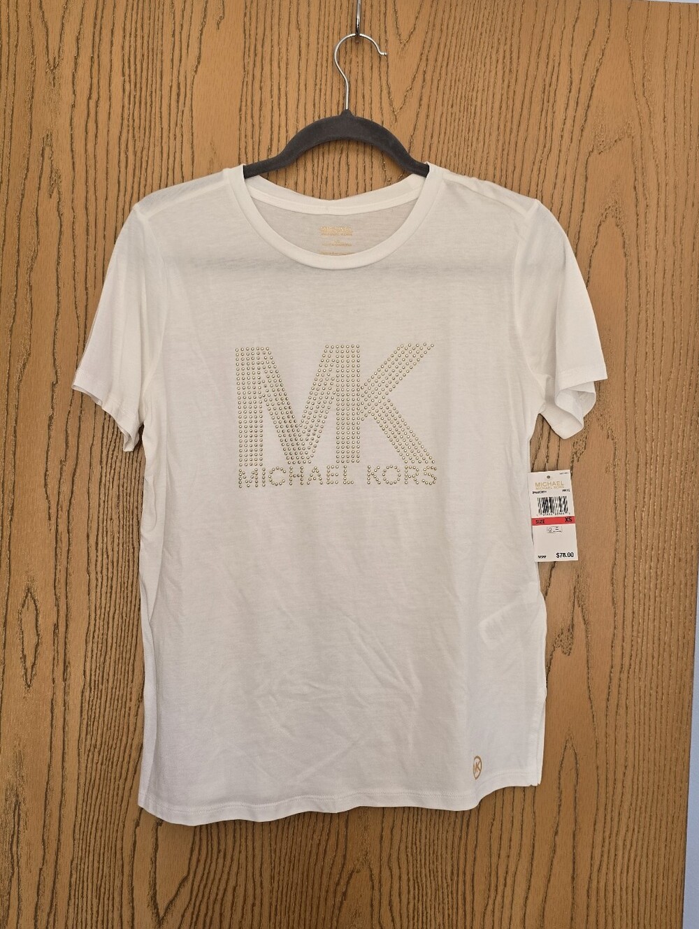 Michael Kors Nwt White MK Logo Short-Sleeve Tee